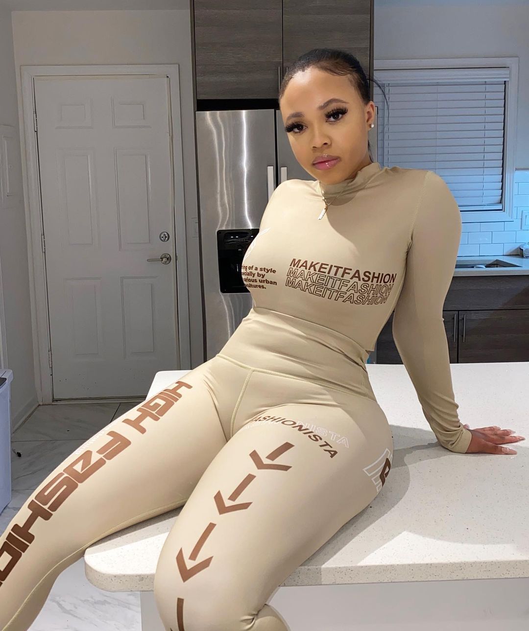 Letter Printing Two-piece Women's Clothing 1622096691694