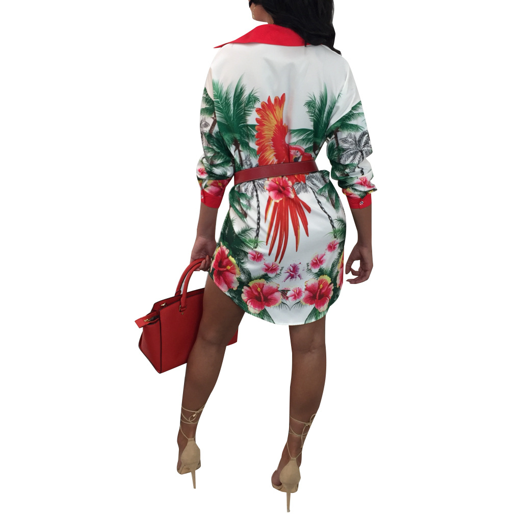 Printed shirt dress multicolor women's clothing undefined