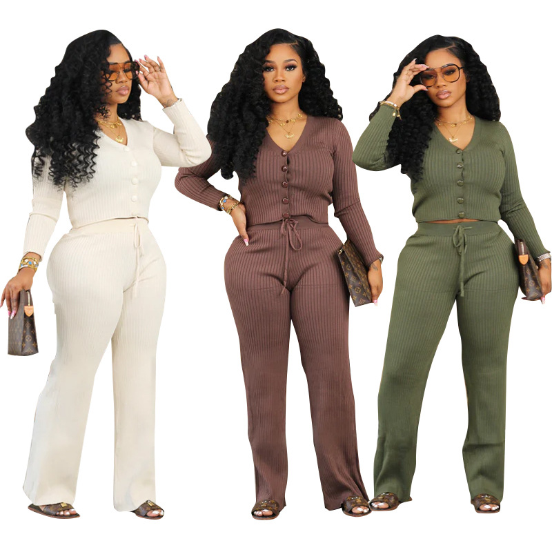 Wool Knitted Two-piece Multi-color Women's Clothing 1712713370123243520