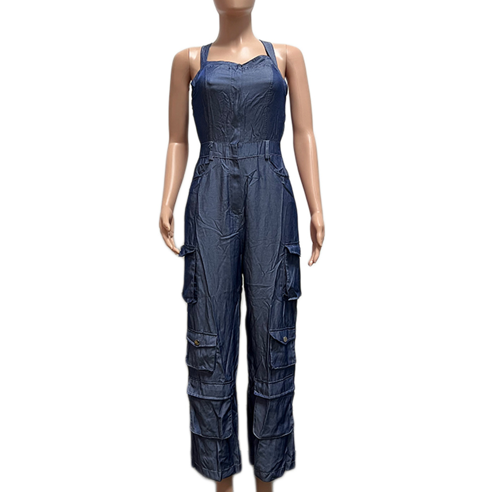 Women's Fashion Personality Denim Jumpsuit 1720010621283602432
